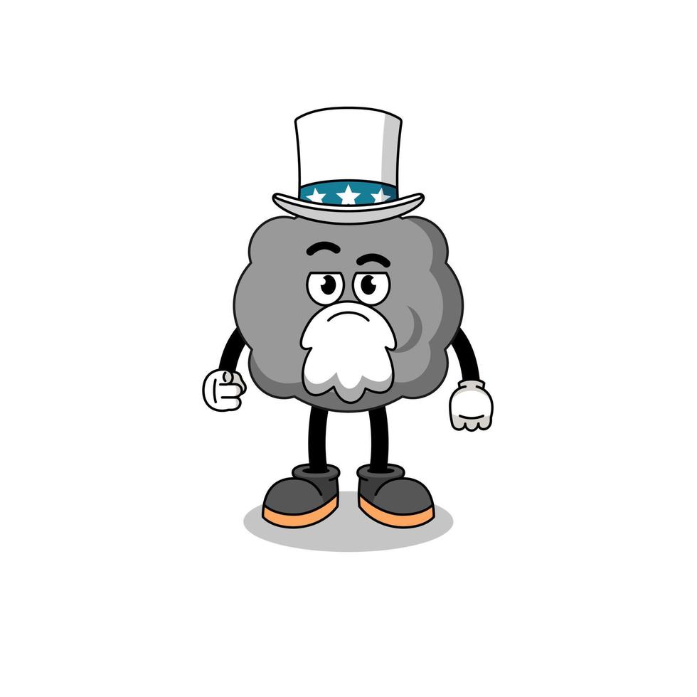 Illustration of dark cloud cartoon with i want you gesture vector