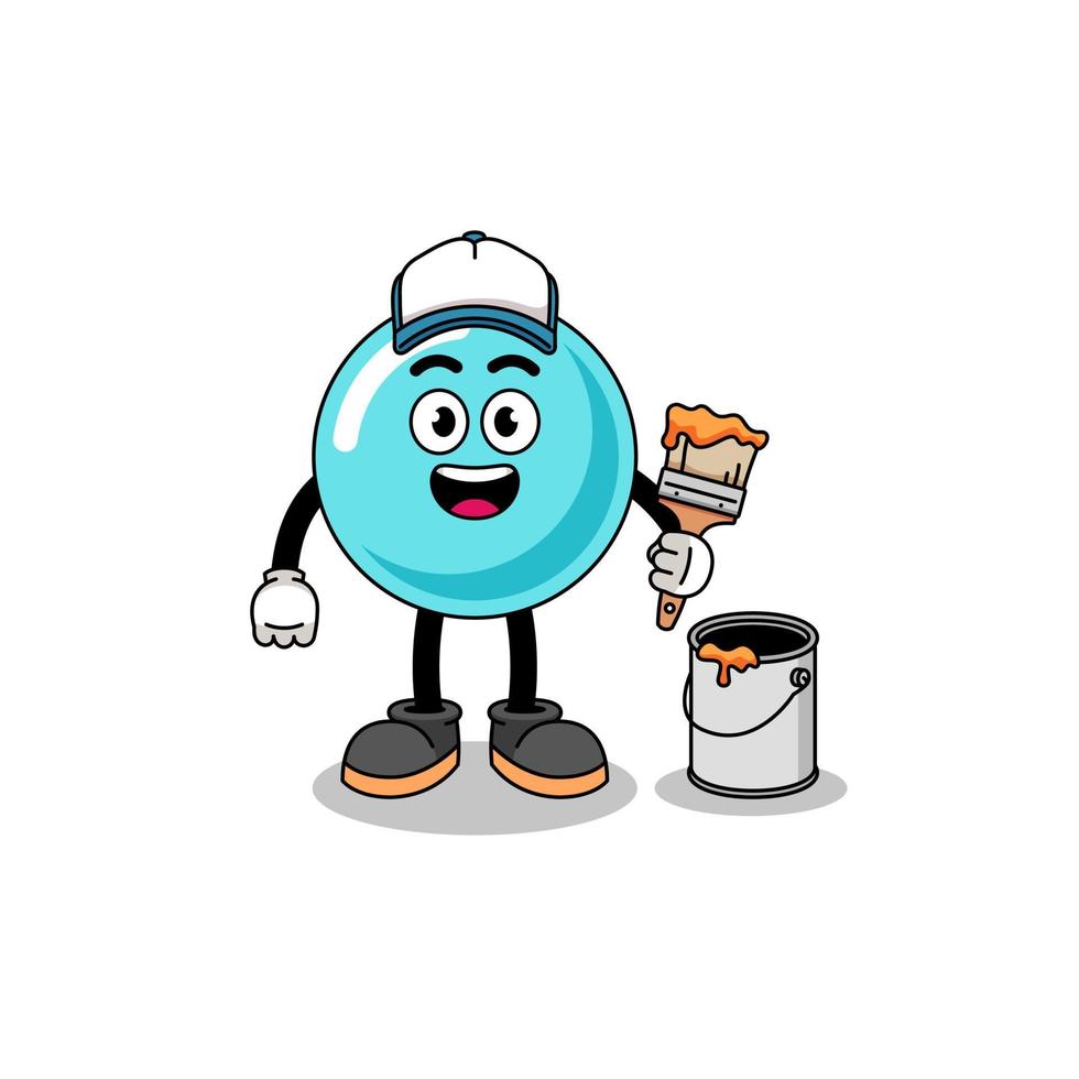 Character mascot of bubble as a painter vector
