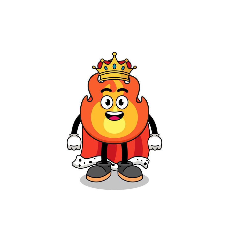 ilustración de la mascota del rey del fuego vector
