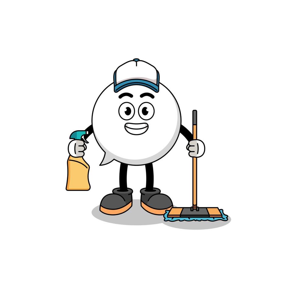 Character mascot of speech bubble as a cleaning services vector