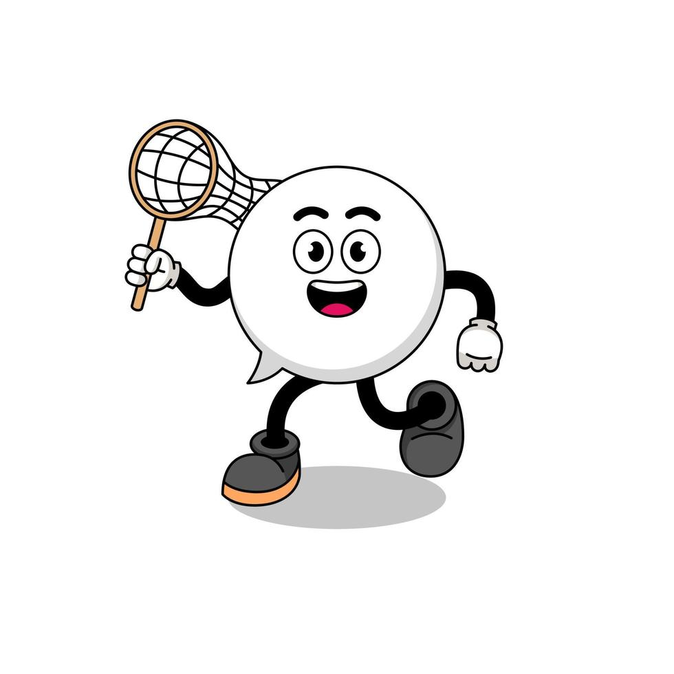 Cartoon of speech bubble catching a butterfly vector