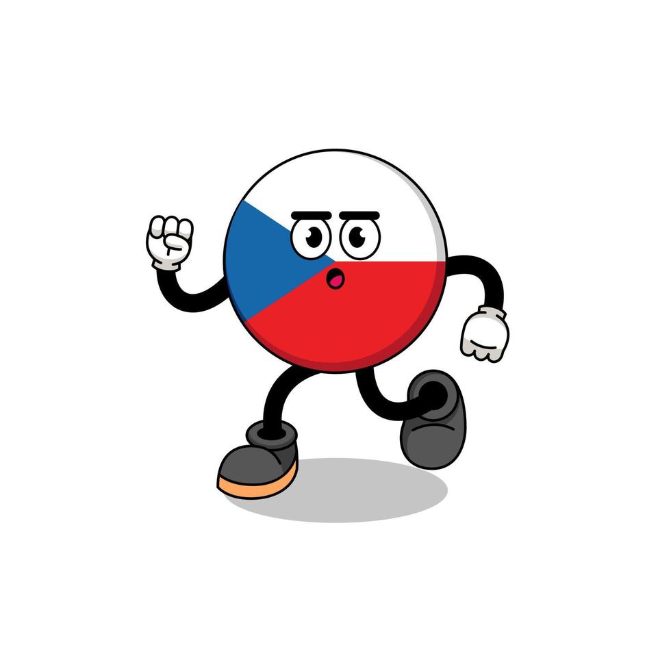 running czech republic mascot illustration vector