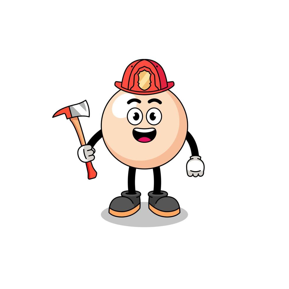 Cartoon mascot of pearl firefighter vector