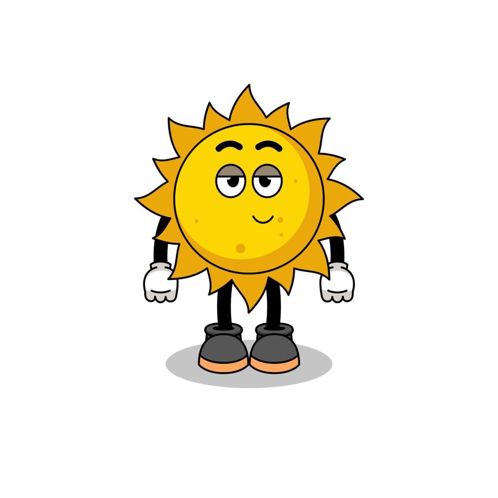 sun cartoon couple with shy pose vector