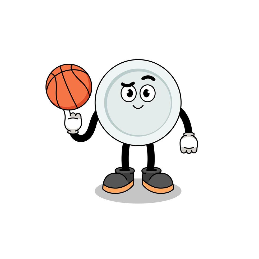 plate illustration as a basketball player vector