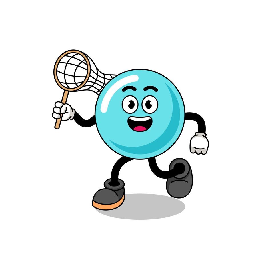 Cartoon of bubble catching a butterfly vector