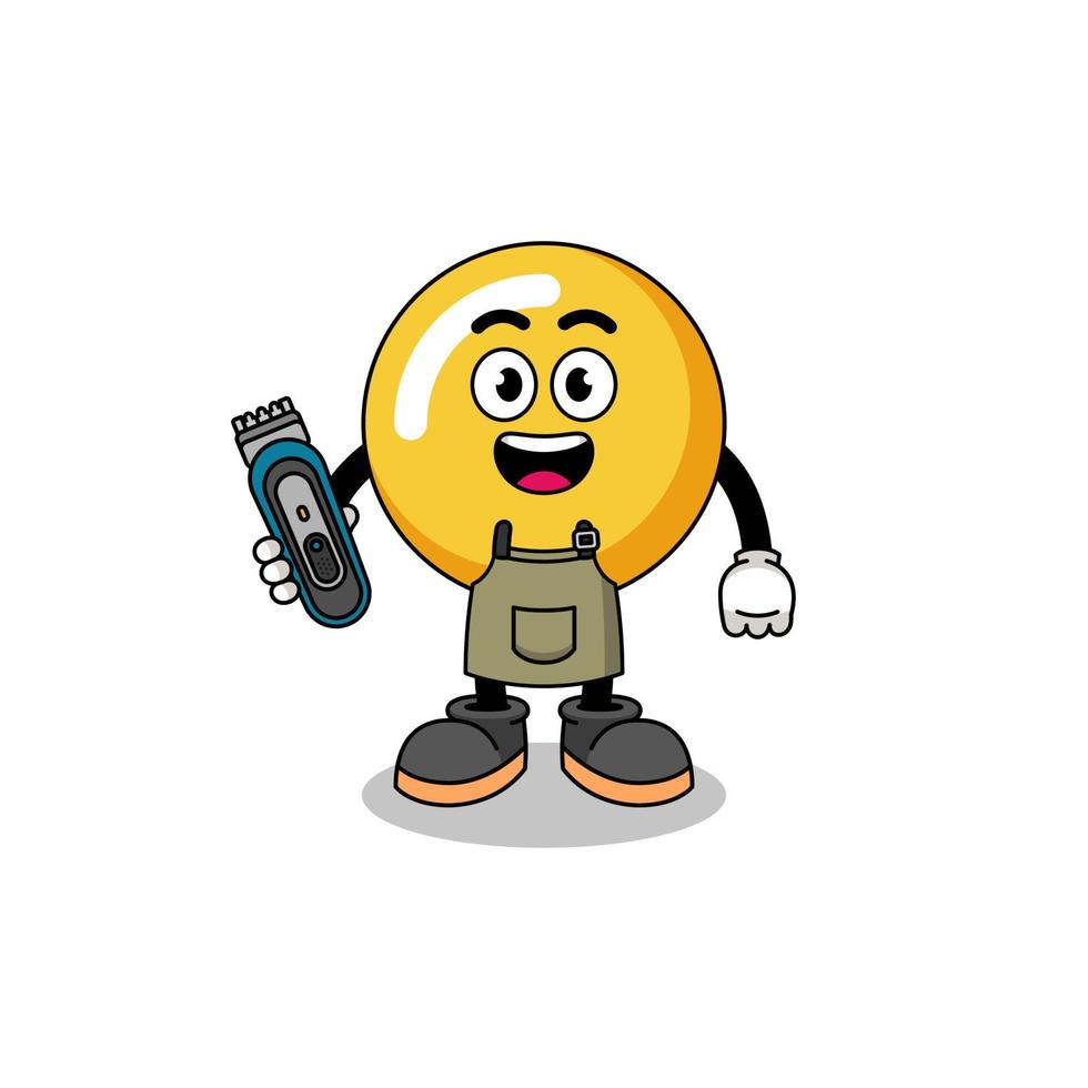 Cartoon Illustration of egg yolk as a barber man vector