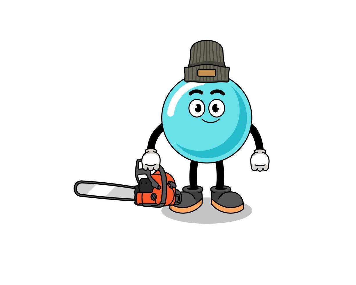 bubble illustration cartoon as a lumberjack vector