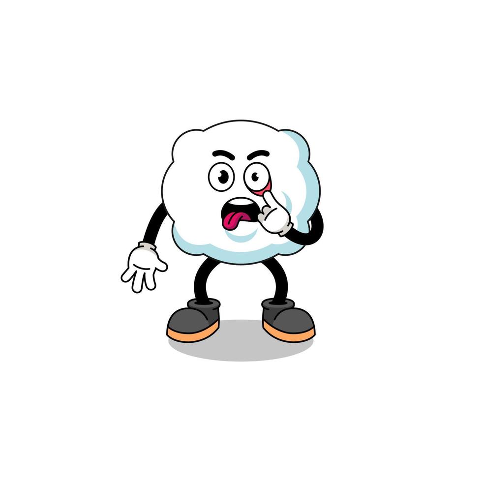 Character Illustration of cloud with tongue sticking out vector