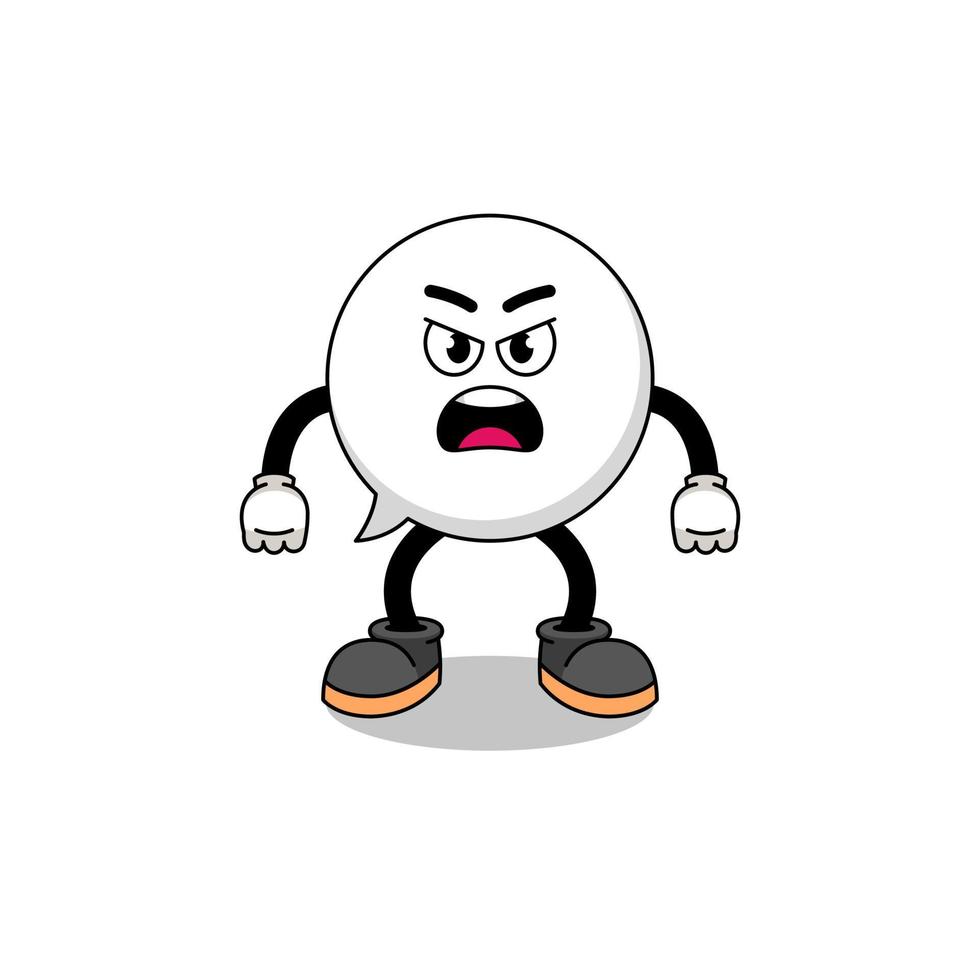 speech bubble cartoon illustration with angry expression vector