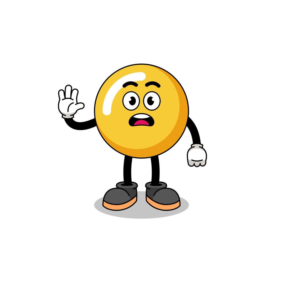 egg yolk cartoon illustration doing stop hand vector