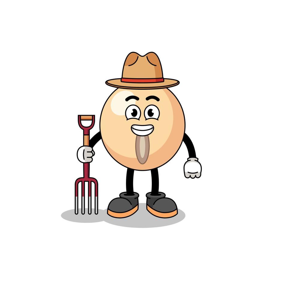 Cartoon mascot of soy bean farmer vector