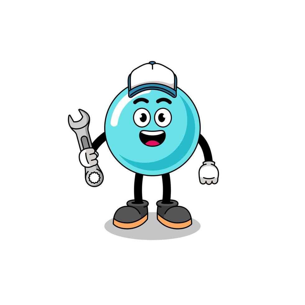 bubble illustration cartoon as a mechanic vector