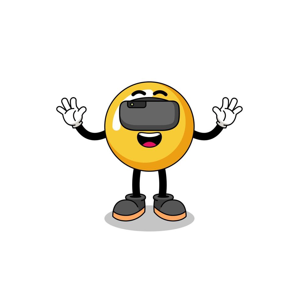 Illustration of egg yolk with a vr headset vector