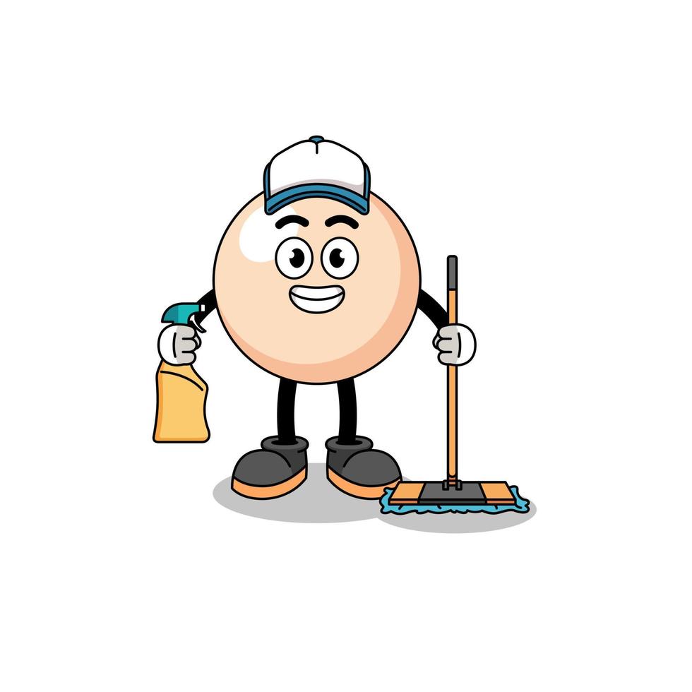 mascota del personaje de la perla como servicio de limpieza vector