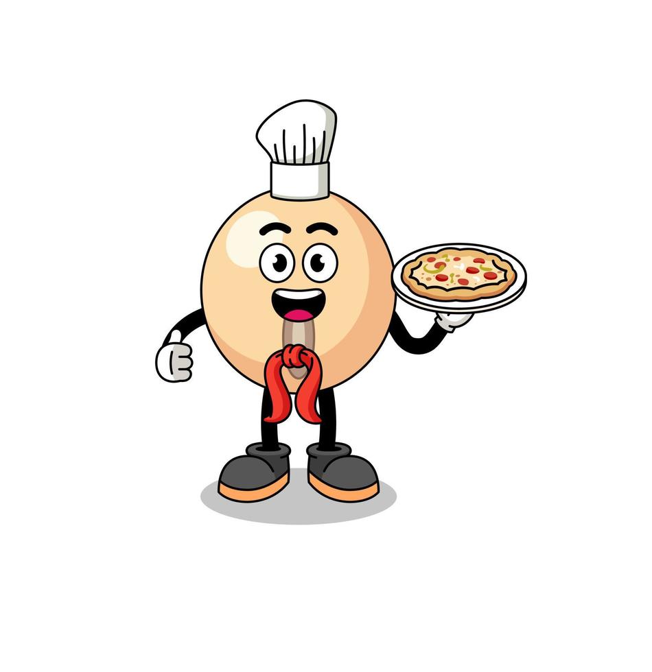 Illustration of soy bean as an italian chef vector