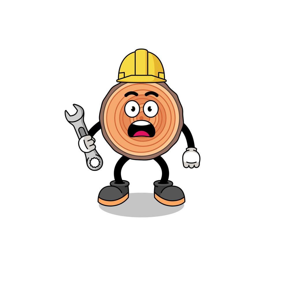 ilustración de personaje de tronco de madera con error 404 vector