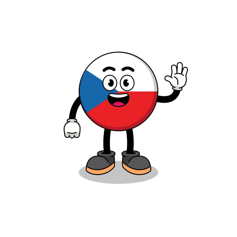 czech republic cartoon doing wave hand gesture vector