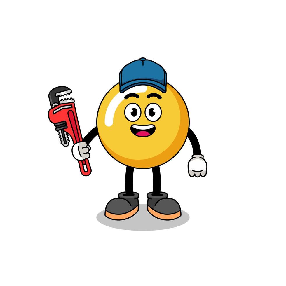 egg yolk illustration cartoon as a plumber vector