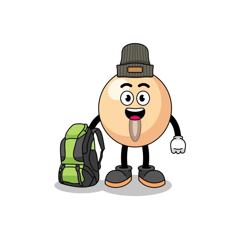 Illustration of soy bean mascot as a hiker vector