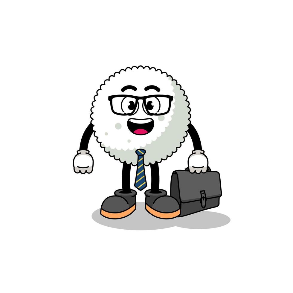 rice ball mascot as a businessman vector