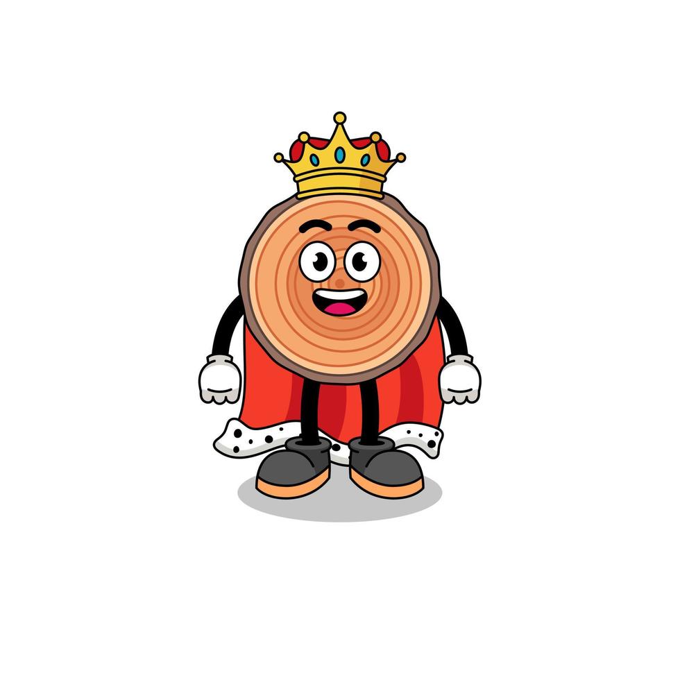 Mascot Illustration of wood trunk king vector