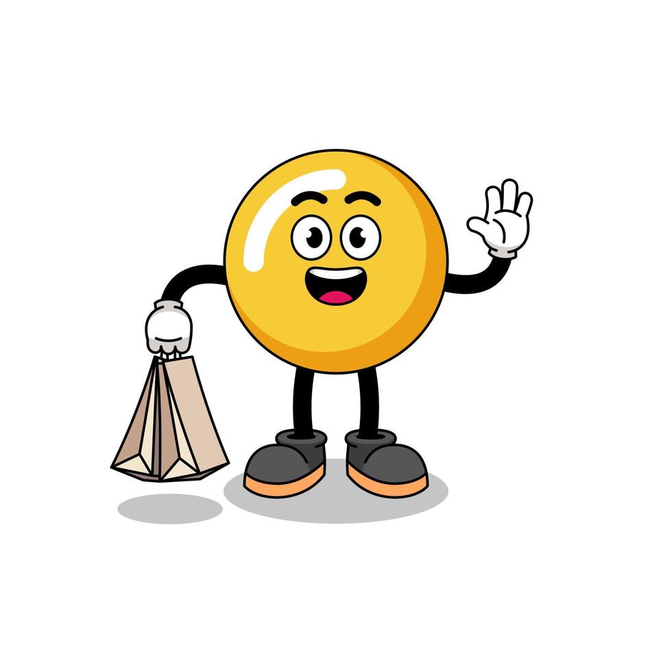 Cartoon of egg yolk shopping vector