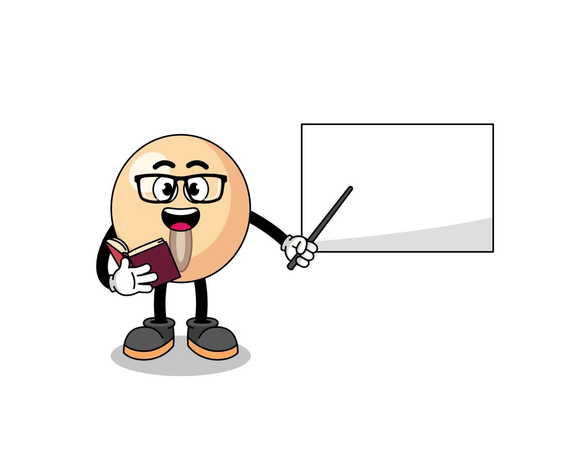 Mascot cartoon of soy bean teacher vector