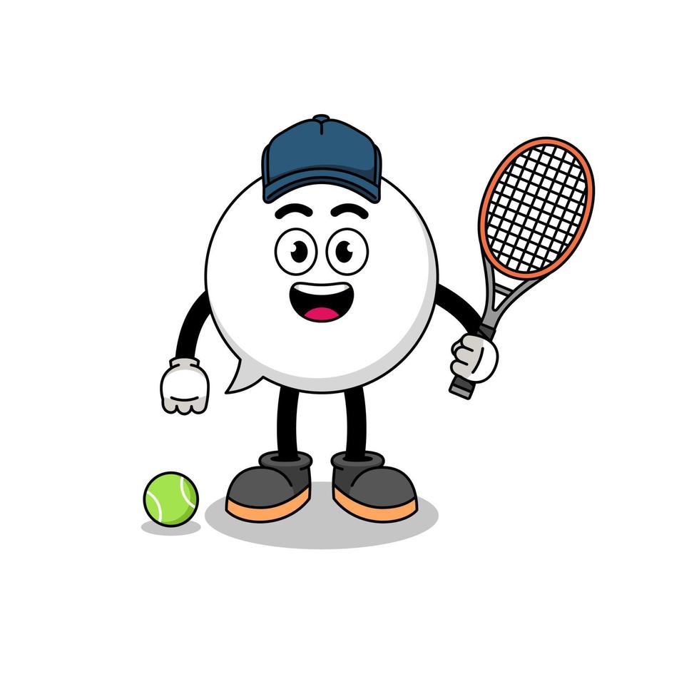 speech bubble illustration as a tennis player vector