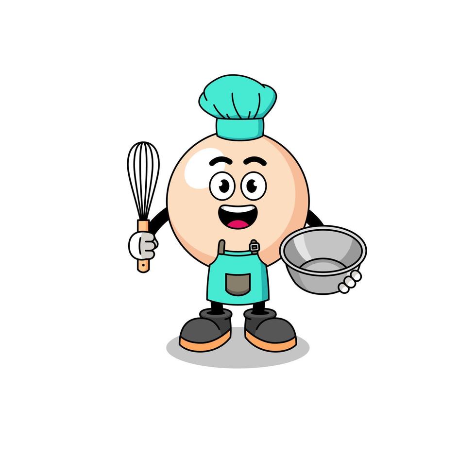 ilustración de perla como chef de panadería vector