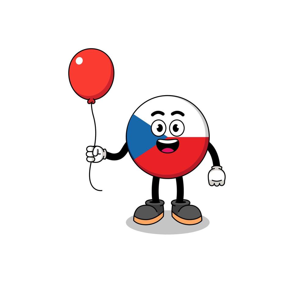 Cartoon of czech republic holding a balloon vector