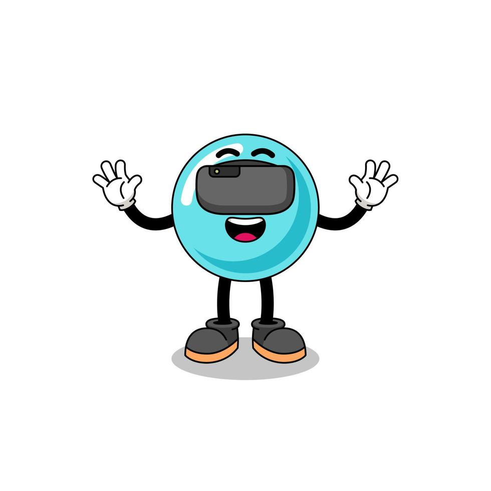 Illustration of bubble with a vr headset vector