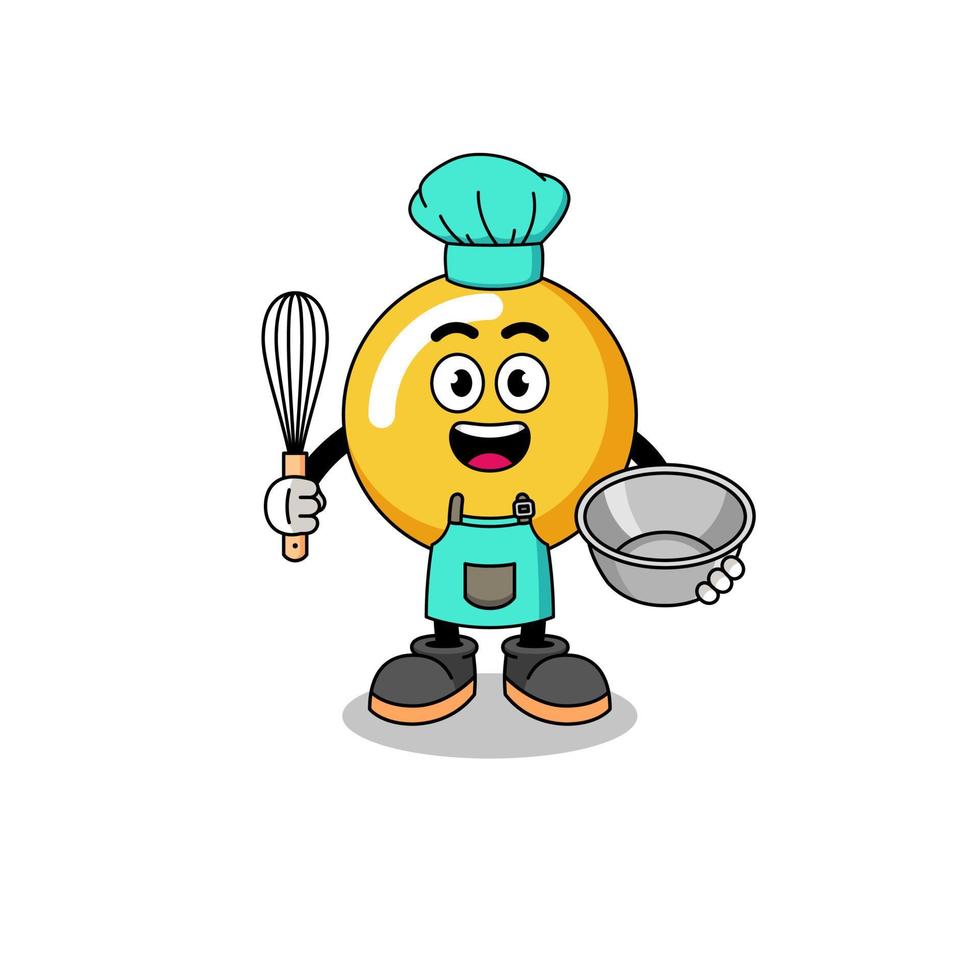 Illustration of egg yolk as a bakery chef vector