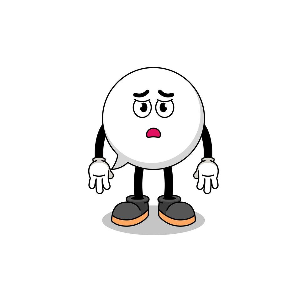 speech bubble cartoon illustration with sad face vector