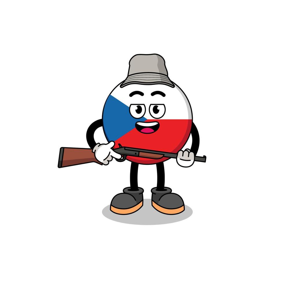 Cartoon Illustration of czech republic hunter vector