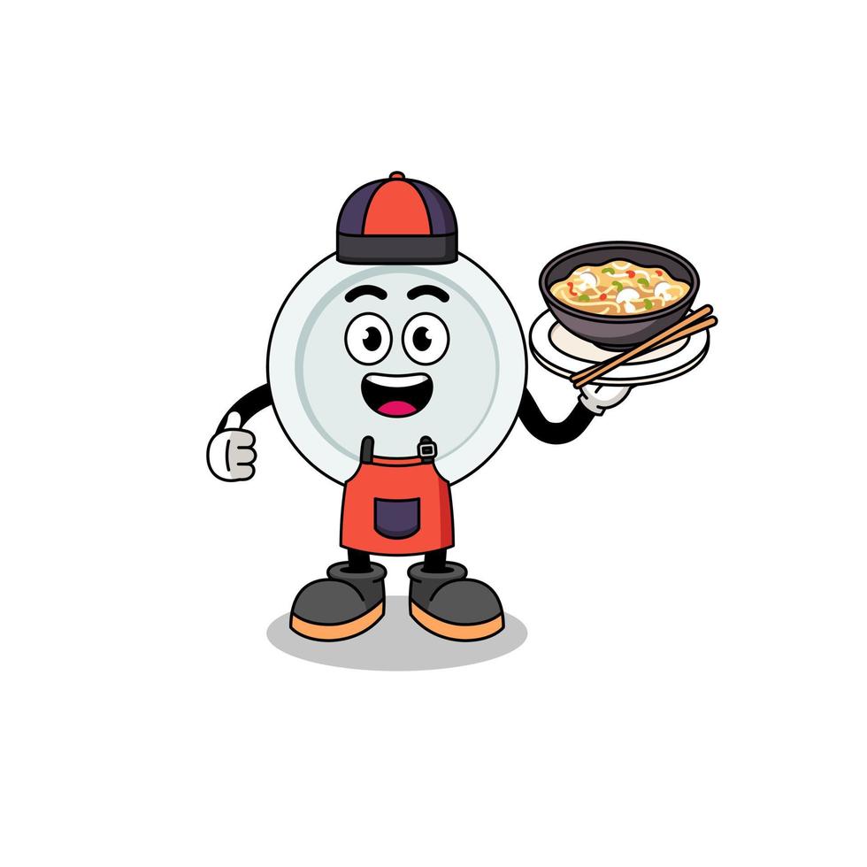 Illustration of plate as an asian chef vector