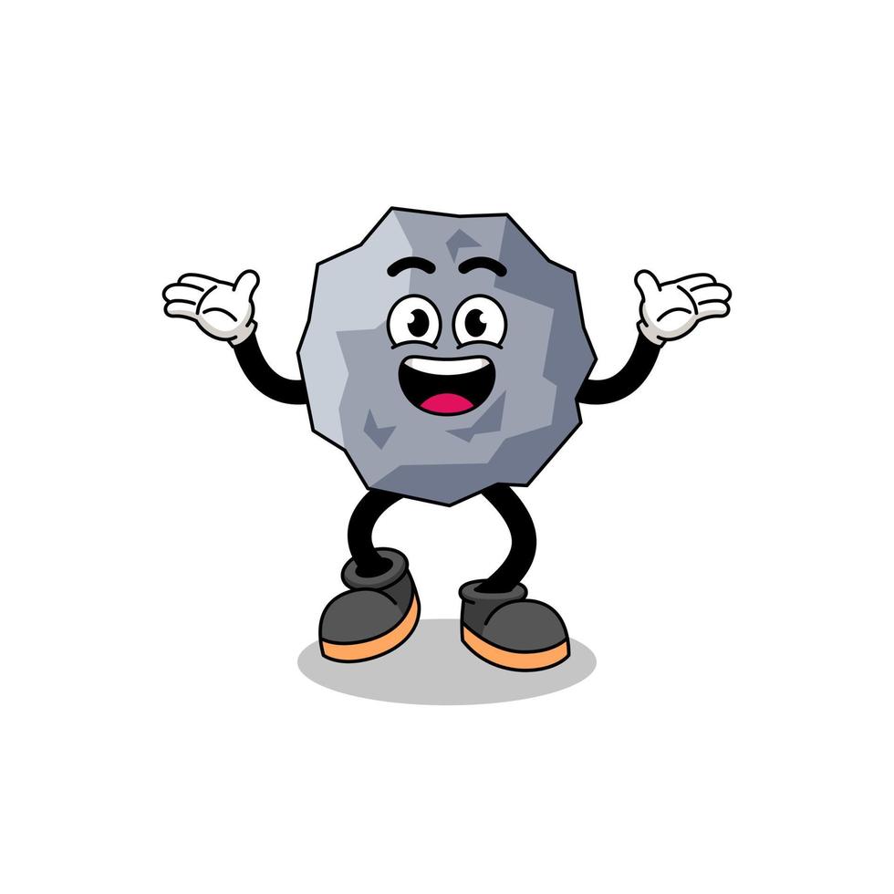 stone cartoon searching with happy gesture vector