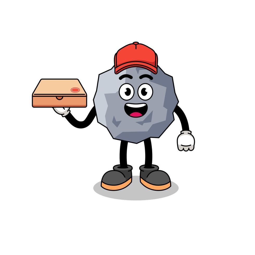 stone illustration as a pizza deliveryman vector