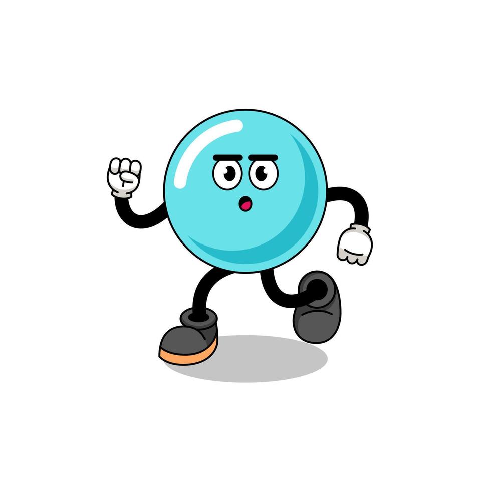 running bubble mascot illustration vector