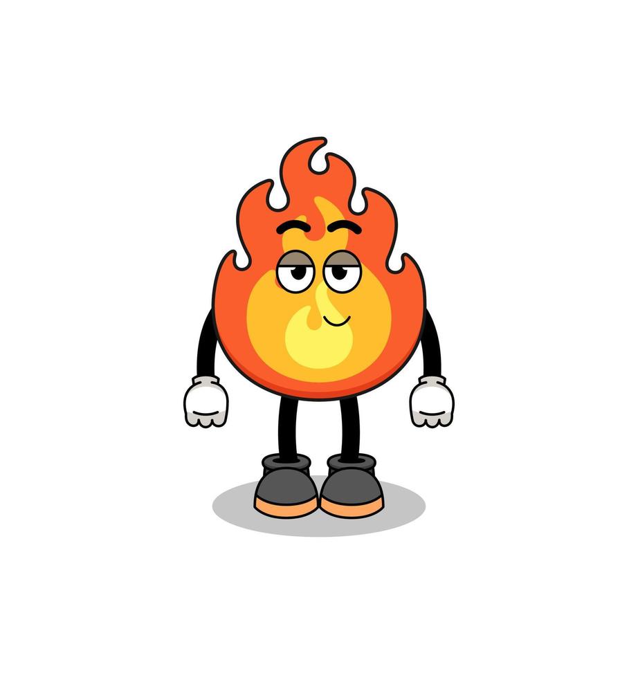 fire cartoon couple with shy pose vector