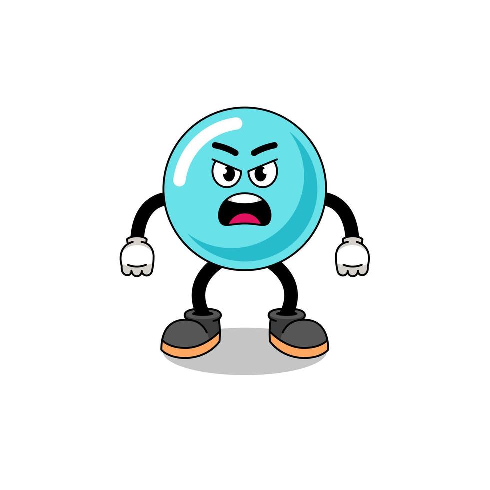 bubble cartoon illustration with angry expression vector