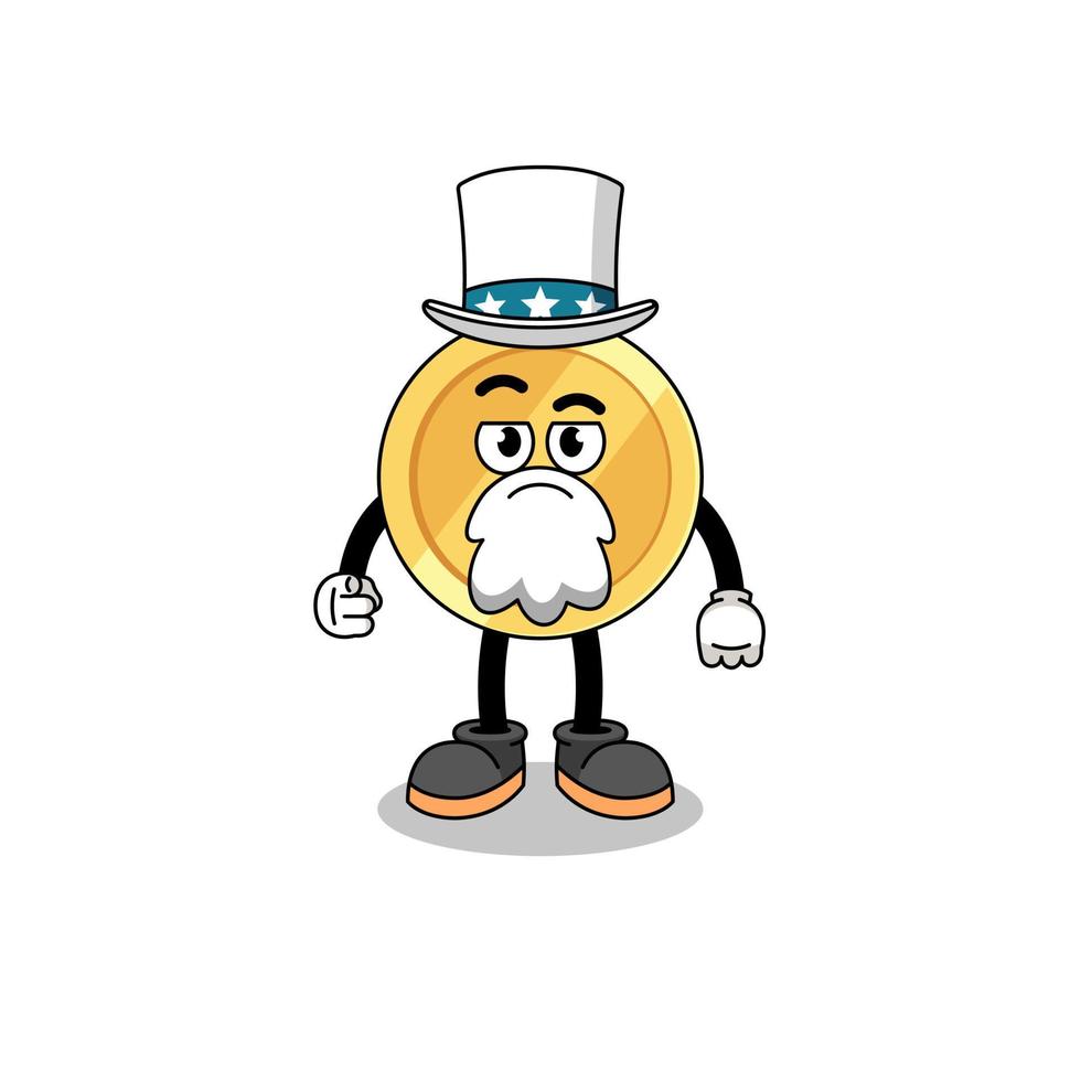 Illustration of pound sterling cartoon with i want you gesture vector
