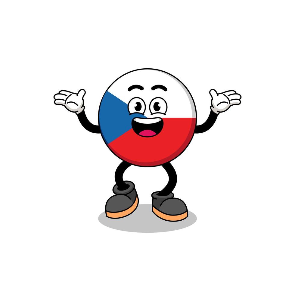 czech republic cartoon searching with happy gesture vector