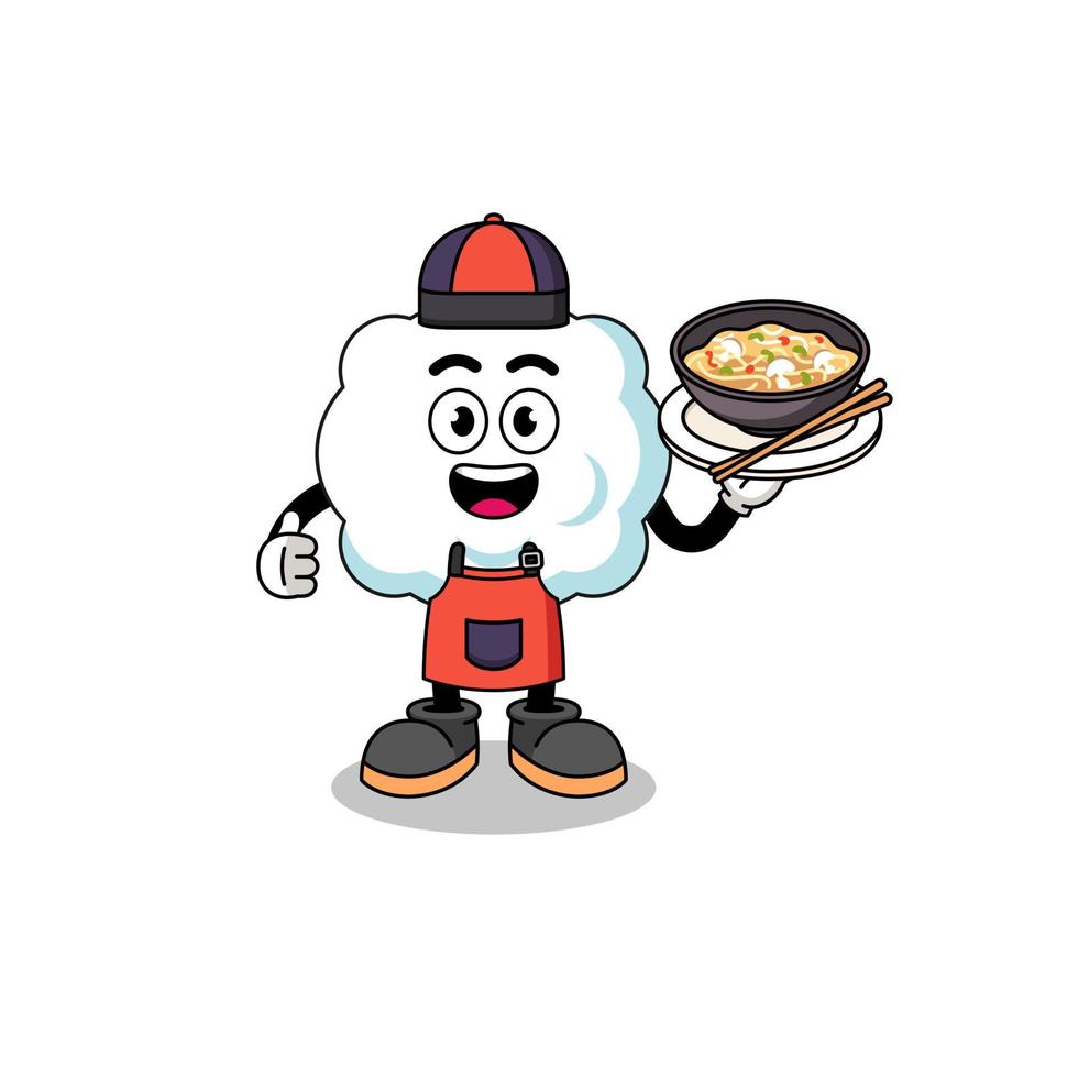 Illustration of cloud as an asian chef vector