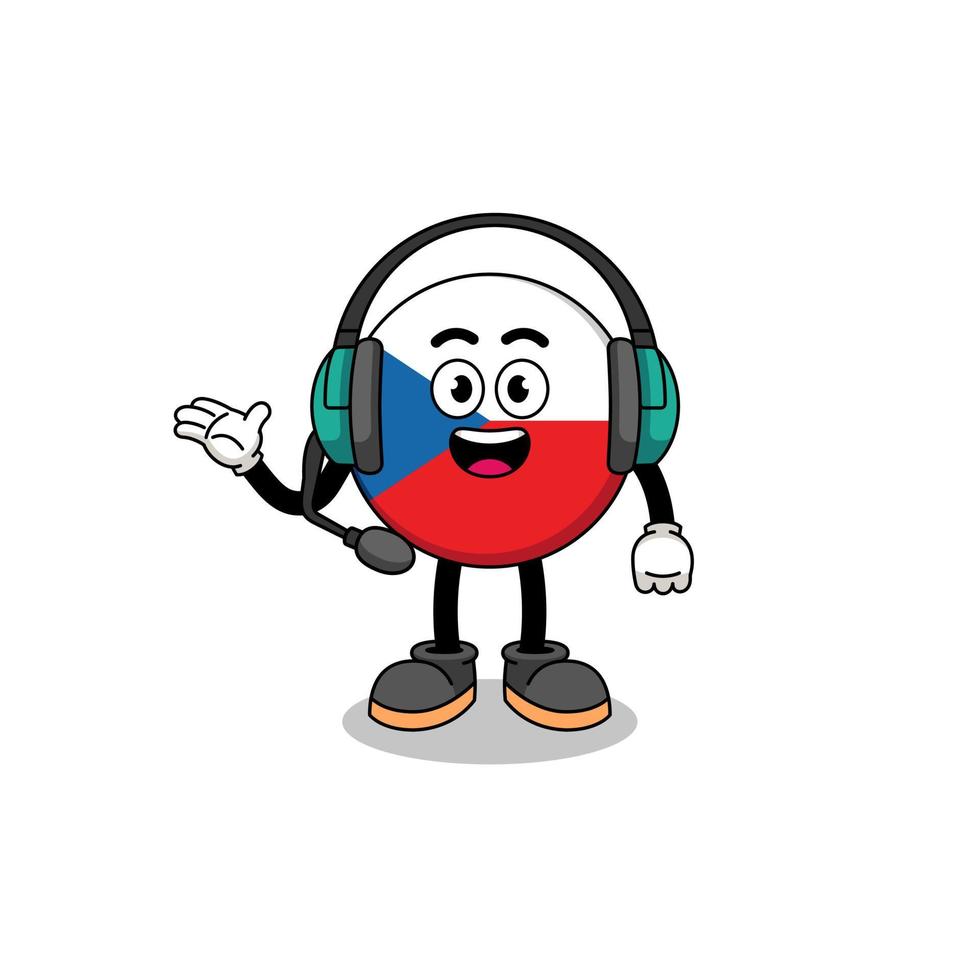 Mascot Illustration of czech republic as a customer services vector