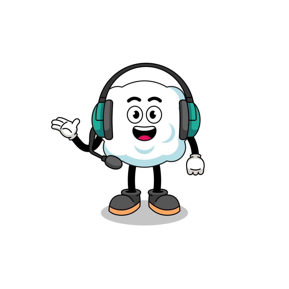 Mascot Illustration of cloud as a customer services vector