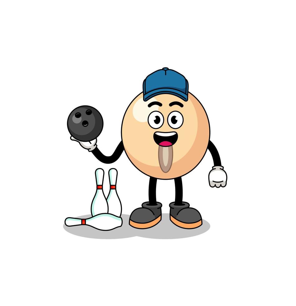 Mascot of soy bean as a bowling player vector