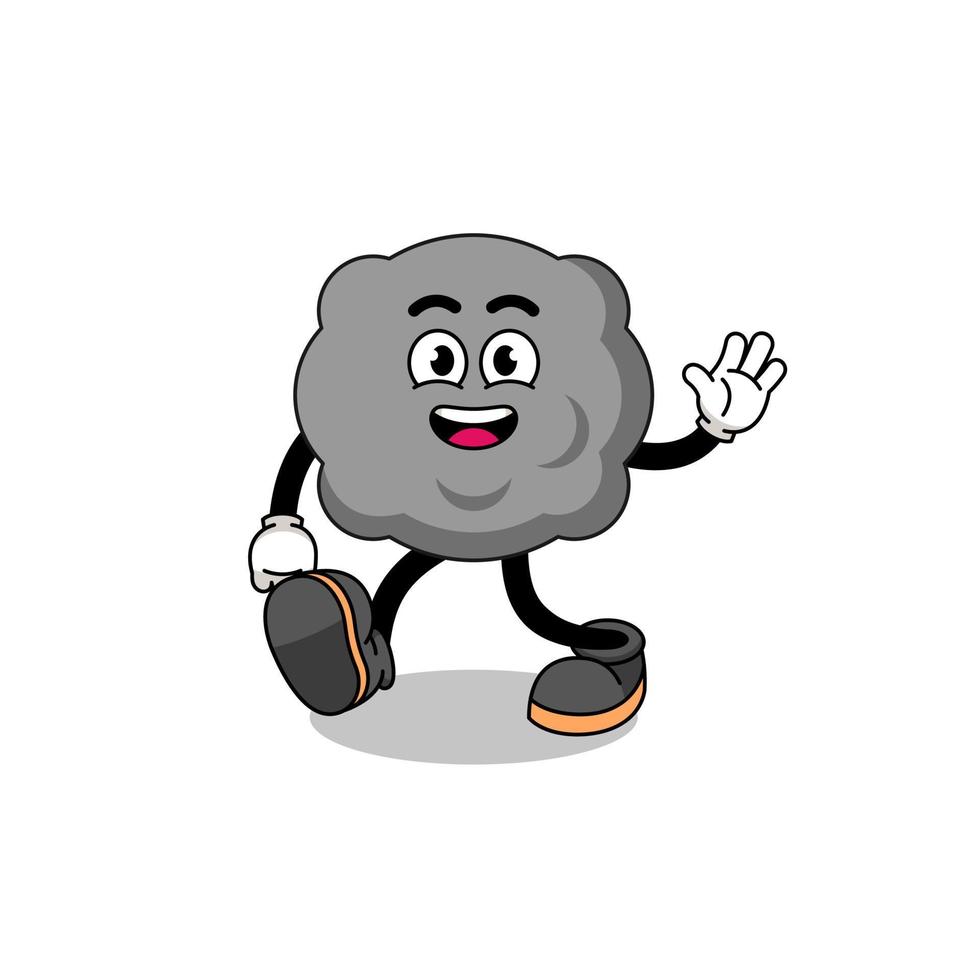 dark cloud cartoon walking vector