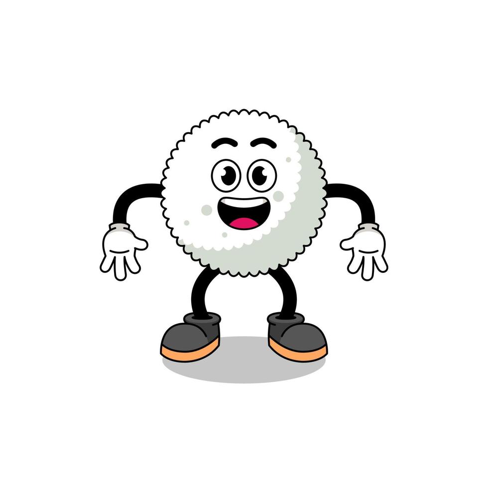 rice ball cartoon with surprised gesture vector
