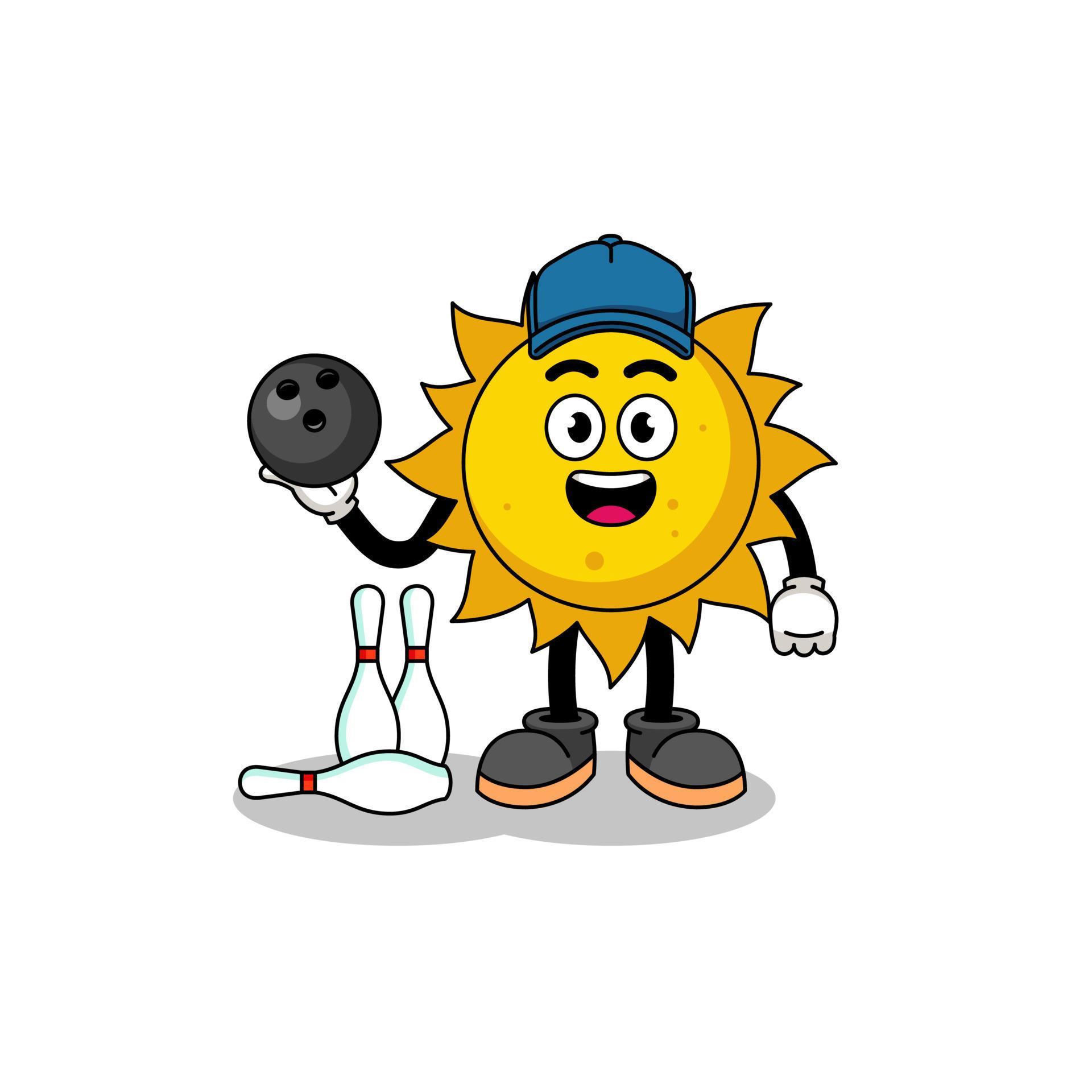 Mascot of sun as a bowling player 7889591 Vector Art at Vecteezy